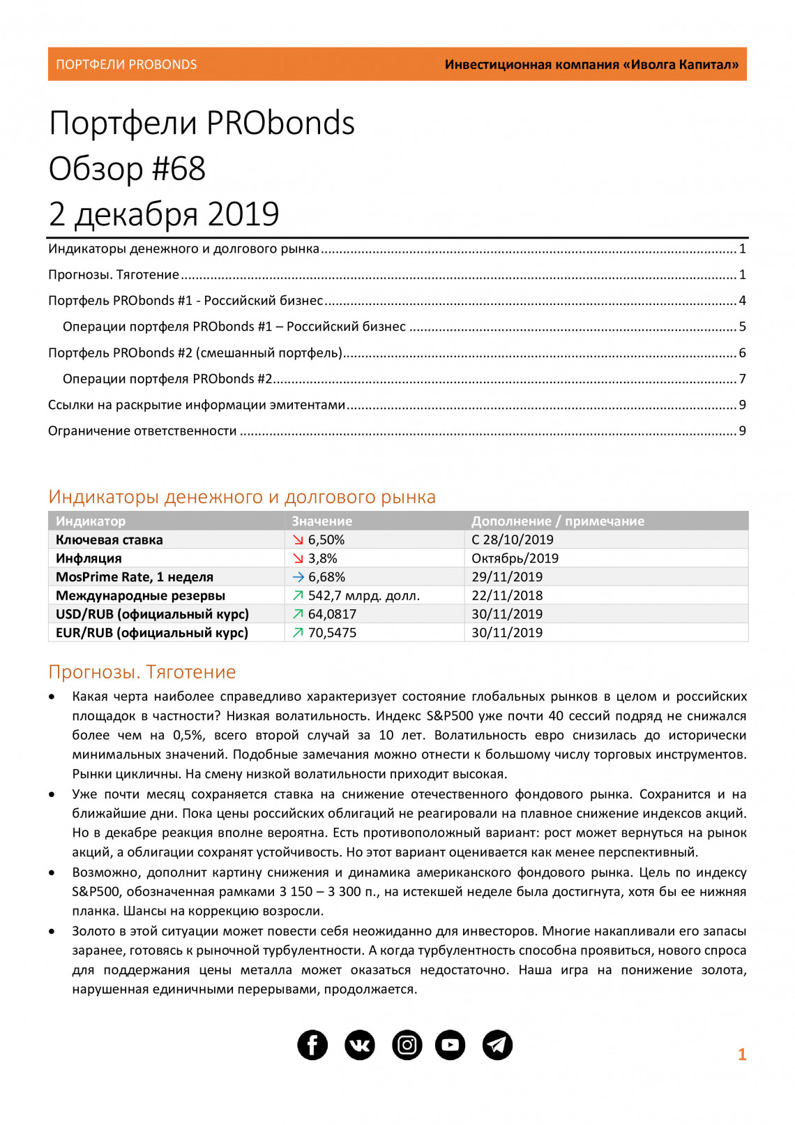Обзор портфелей PRObonds #68